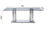 Rustic Magnificent Look Pillar Base Rectangular Shaped Glass Top Dining Table - Lixra