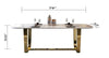 Rustic Stainless Steel Construct Marble Top Dining Table - Lixra