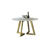 Premium Quality Metallic Base Finish Marble Top Dining Table - Lixra