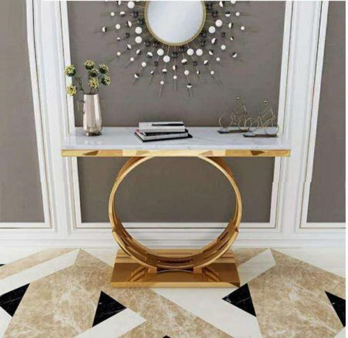 Contemporary Aristocratic Style Marble Top Accent Table - Lixra