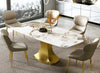 High Defined Luxurious Look Rectangular Shaped Marble Top Dining Table Set - Lixra