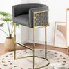 Multipurpose Light Luxury Golden Polished Velvet High Raised Chairs / Lixra