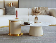 Modern Marble Top Coffee Table Set / Lixra