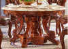 Antique Style Wooden Finish Marble Top Dining Table Set - Lixra