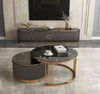 Contemporary Look Ultra Modern Style Marble Top Coffee Table and TV Stand - Lixra