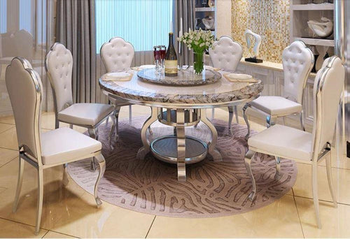 Elegant Designed Luxurious Marble Top Dining Table Set - Lixra