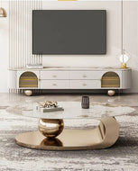 Modern Oval Shaped Marble Coffee Table / Lixra