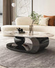 Sophisticated Touch Oval-Shaped Marble-Top Coffee Table / Lixra