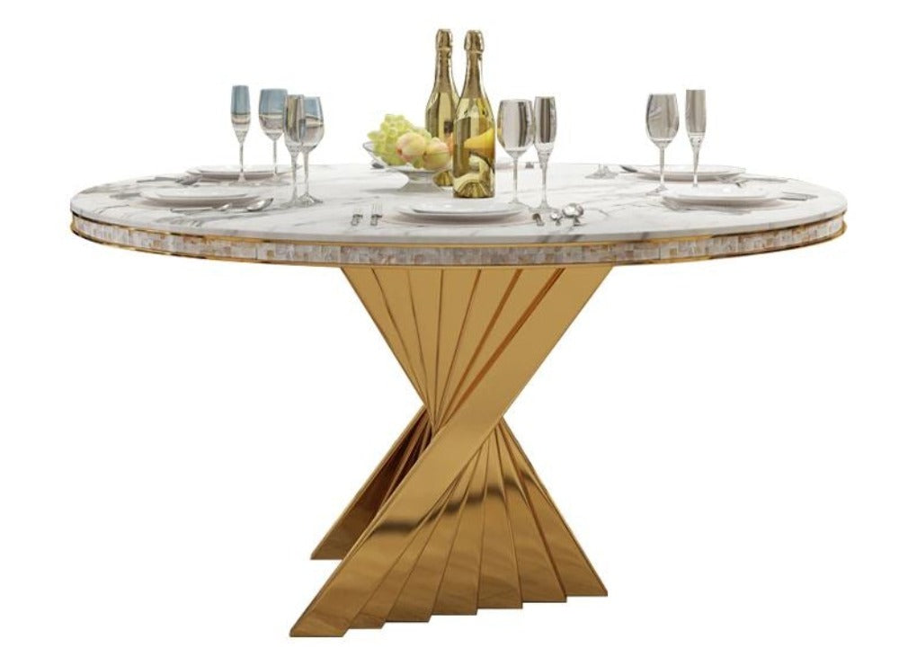 Modern Minimalistic Designed Luxurious Look Marble Top Dining Table - Lixra