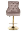 Set Of 3 Golden Finish Cozy Velvet High Raised Swivel Chairs / Lixra