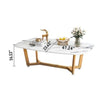 Modern Look Fine Finish Glossy Tabletop Marble Coffee Table - Lixra