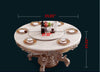 European Traditional Round Shaped Marble Top Dining Table With Lazy Susan - Lixra