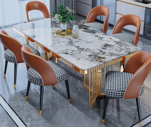 Multifunctional Innovative Look Creative Designed Marble Top Dining Table Set - Lixra