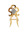 Iconic Look Splendid Desire Golden Finish Leather Dining Chairs - Lixra
