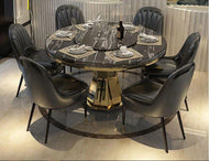 Italian Marble-Top Dining Table Set / Lixra