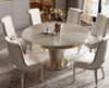 Matte Polished Round Shaped Wooden Dining Table Set - Lixra