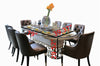 Palatial Marbled-Top Exotic Ellipse Dining Table- Lixra