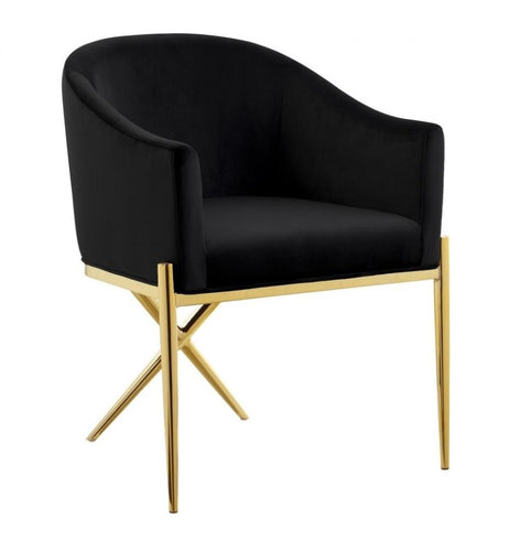 Contemporary X-Base Designed Stylish Velvet Dining Chairs - Lixra