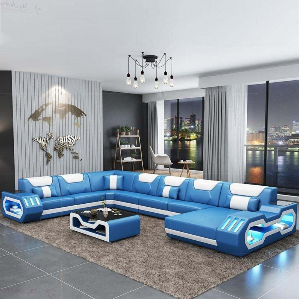 Modern Luxurious Cozy Leather Astounding Sectional Sofa / Lixra