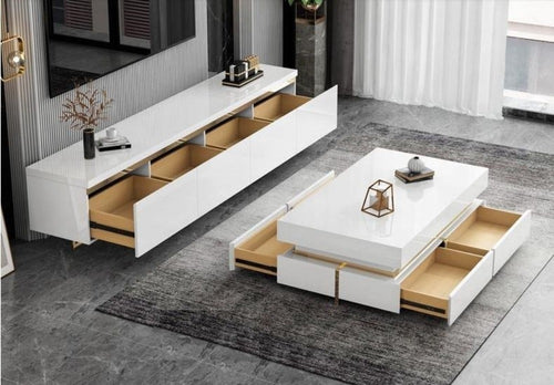 Striking Elegant Look Two In One Modern Designed Wooden Coffee Table and TV Stand - Lixra