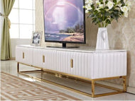 Contemporary Metal-Finish TV Stand / Lixra