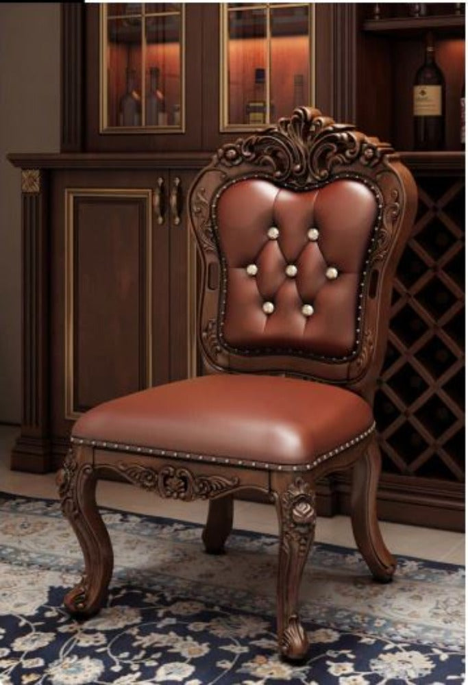 High End Comfort Diamond Tufted Designed Leather Dining Chairs