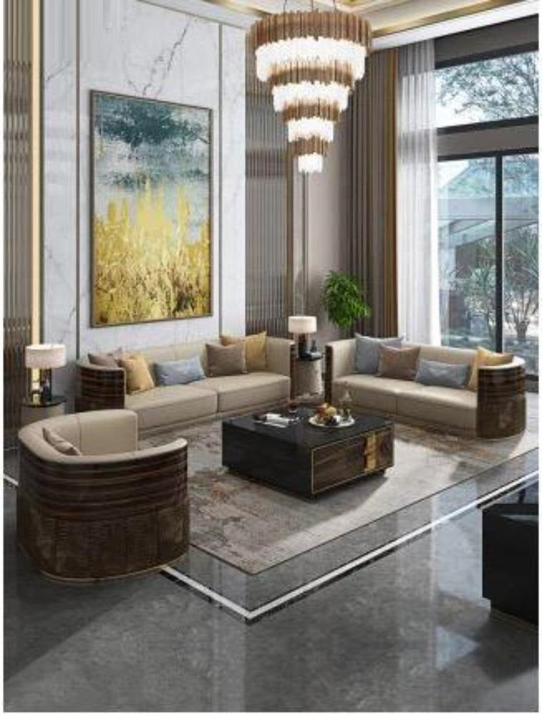 3-Pcs Leather Sofa Living Room Set for Modern Homes - Lixra.com