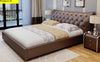 Elegant Button Tufted Design Comfortable Leather Bed / Lixra