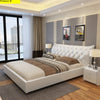 Elegant Button Tufted Design Comfortable Leather Bed / Lixra