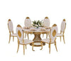 Traditional Style Round Shaped Antique Acme Regenardus Dining Table Set - Lixra
