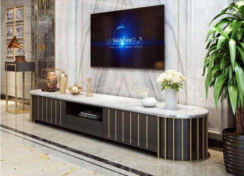 Magnificent Look Stainless Steel Framed Wooden TV Stand - Lixra