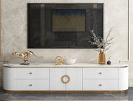 Glossy Modern Marble TV Stand / Lixra