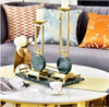 Classic Gold Finish Decorative Marble Embedded Metal Candle Holders - Lixra