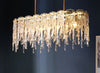 Dazzling Ice Droplets Crystal Designed Golden Metal LED Chandelier  - Lixra