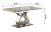 Rustic Built Fine Steel Base Rectangular Shaped Marble Top Dining Table - Lixra