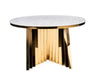 Elegant Designed Zig-Zag Base Luxurious Marble Top Dining Table - Lixra