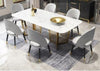 Lavishing Look Modern Designed Metallic Finish Marble Top Dining Table Set - Lixra