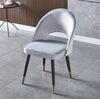 Ultra Spacious Velvet Finish Metallic Base Dining Chairs - Lixra