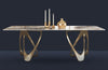 Italian Designed Minimalist Style Glossy Marble Top Dining Table - Lixra