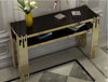 Luxurious Aesthetic Look Golden Finish Glass Top Accent Table - Lixra