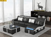 L-Shaped Medium Sized Multipurpose Designed Leather Sectional Sofa Set - Lixra