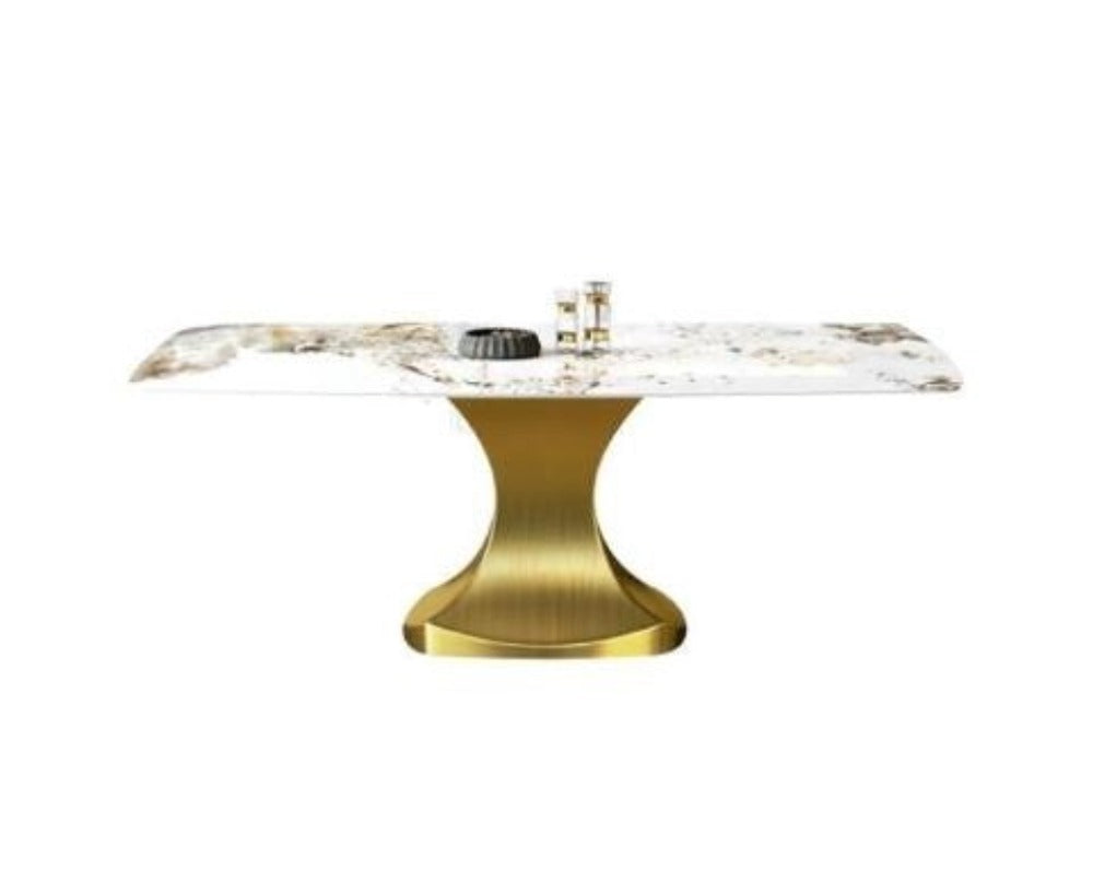 Fine Finish Glossy Look Luxurious Marble Top Dining Table - Lixra
