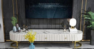 Modern TV Stand with Luxury Marble Top / Lixra