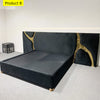 Remarkable Magma Gold Effect Fabric Finish Wooden Bed