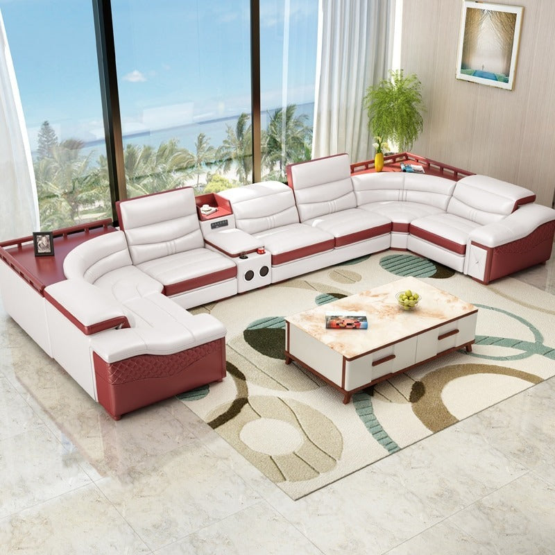 Modern Luxurious Comfy Leather Sectional Sofa / Lixra