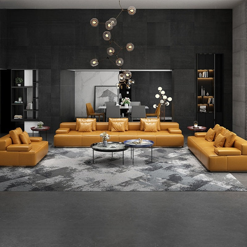 Exquisite Design Modern Leather Upholstered Sofa Set / Lixra