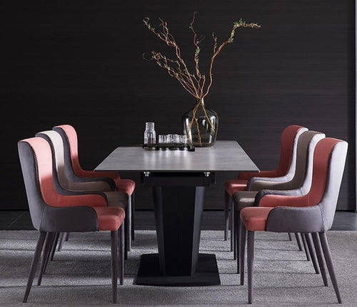 Italian Minimalist Modern Retractable Dining Table Set / Lixra