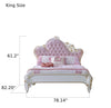 Beautifully Crafted Wooden Bed With Fabric Upholstery / Lixra