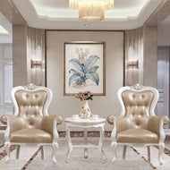 Luxury Leather Tufted Accent Chair Set / Lixra