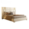 Contemporary Style Light Luxurious Gold Plated Leather Bed / Lixra